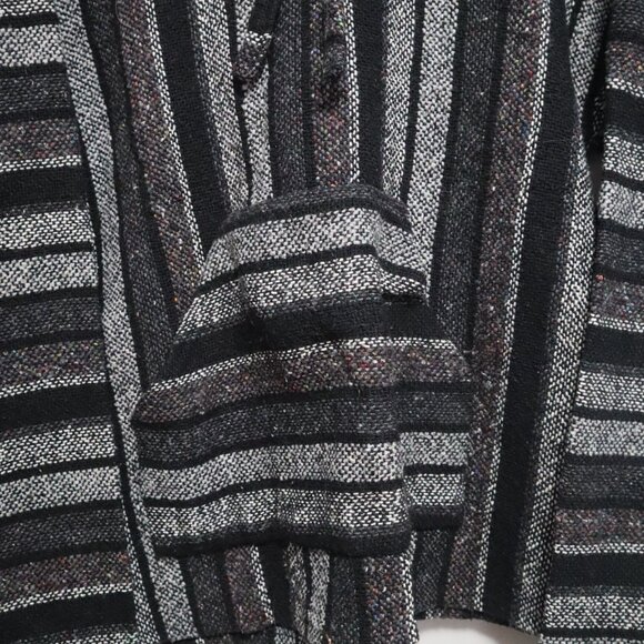 EARTHBOUND Woven Mexican Baja Hoodie Poncho Pullover Sweater - Picture 4 of 6